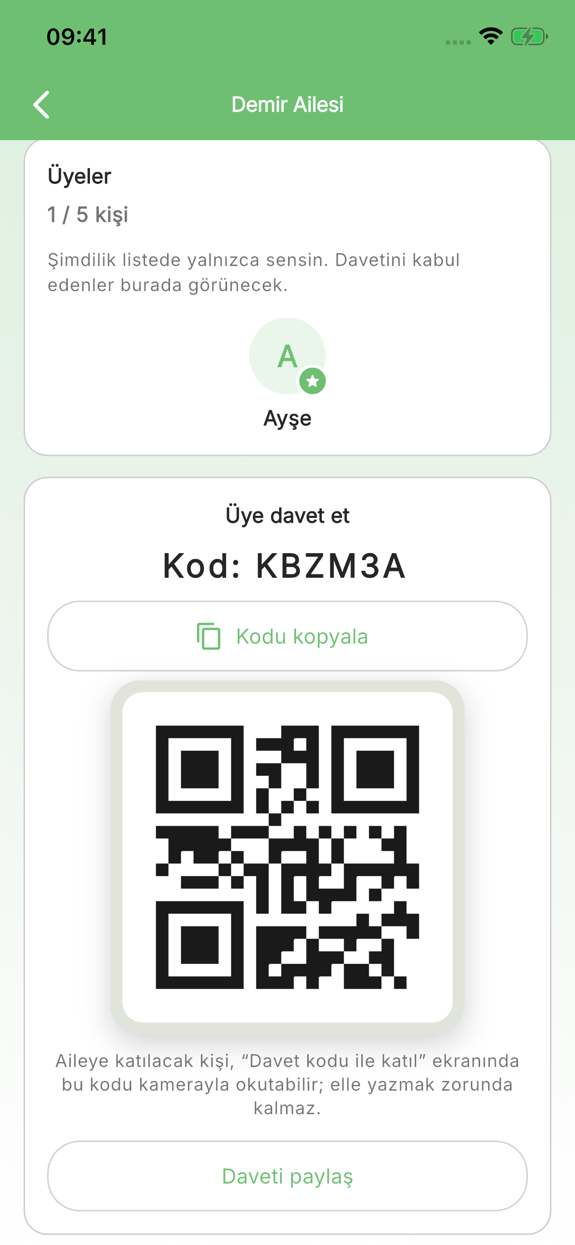 QR ile davet